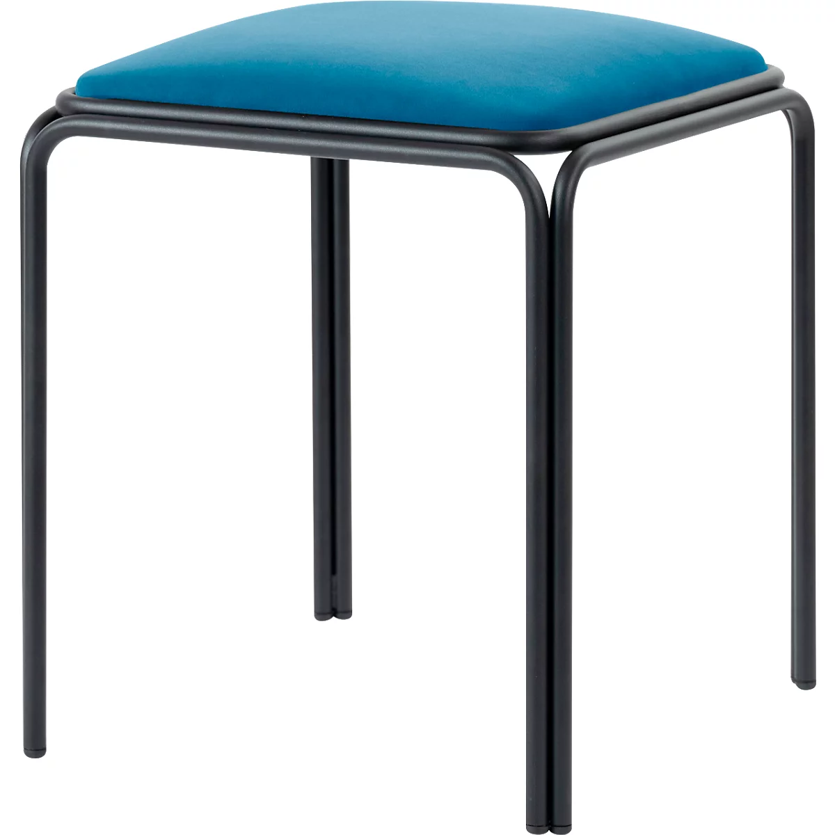 Hocker Bistro, 4 Stück, Sitz Samt, blau
