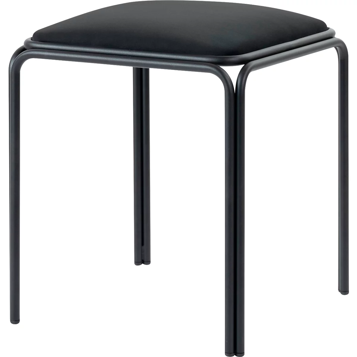 Hocker Bistro, 4 Stück, Sitz Samt, schwarz