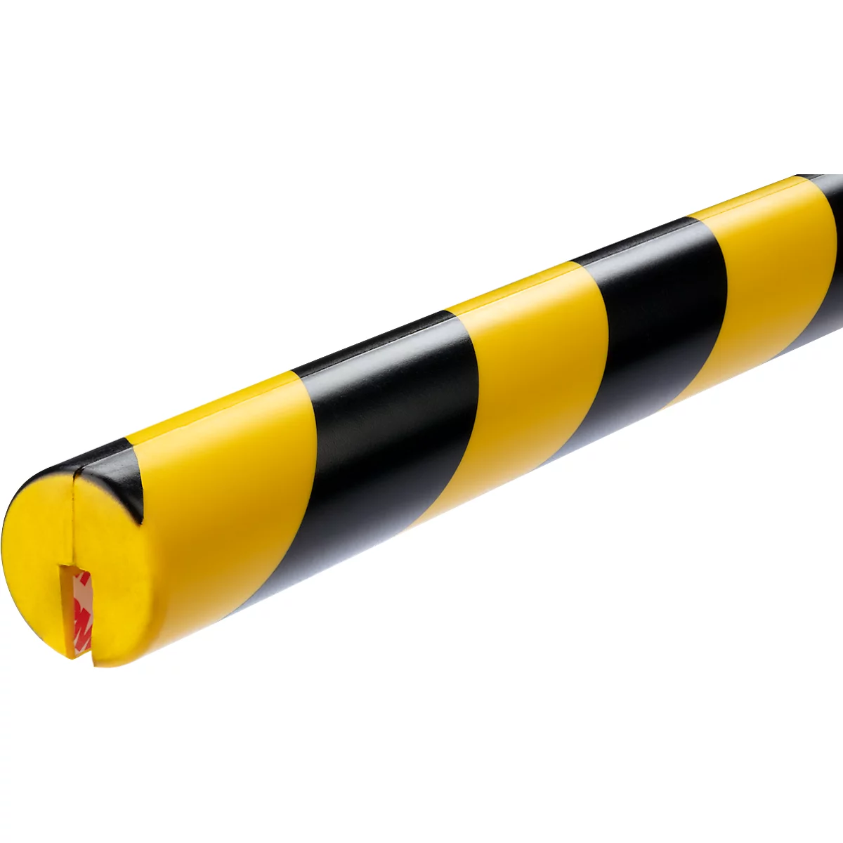 Hoekbeschermingsprofiel Durable E8R, rond, zelfklevend, voor binnen en buiten, uitsparing 8 mm, L 1000 mm, PU schuim, geel/zwart