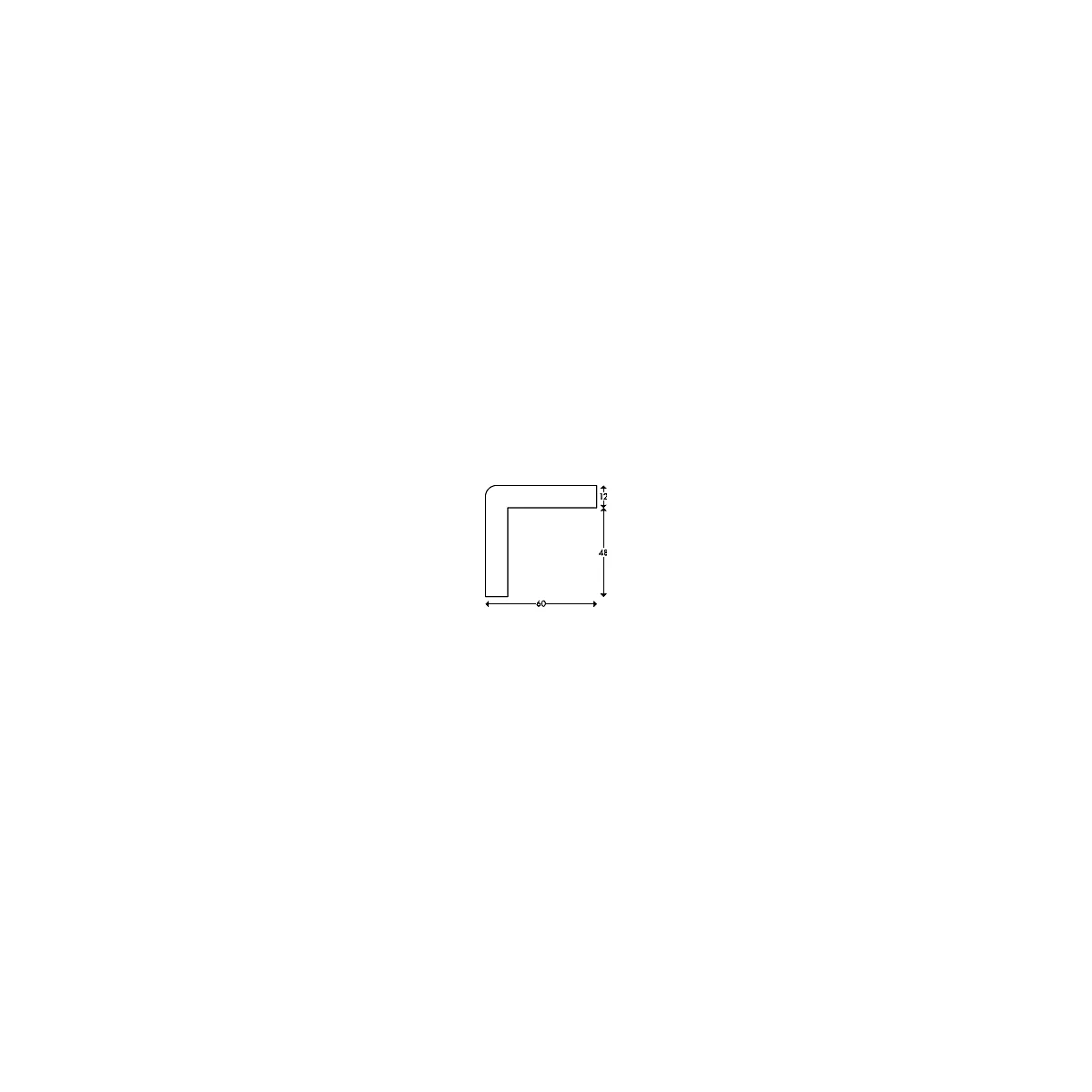 Hoekbeschermprofiel type H +, 1 m/stuk, wit/rood