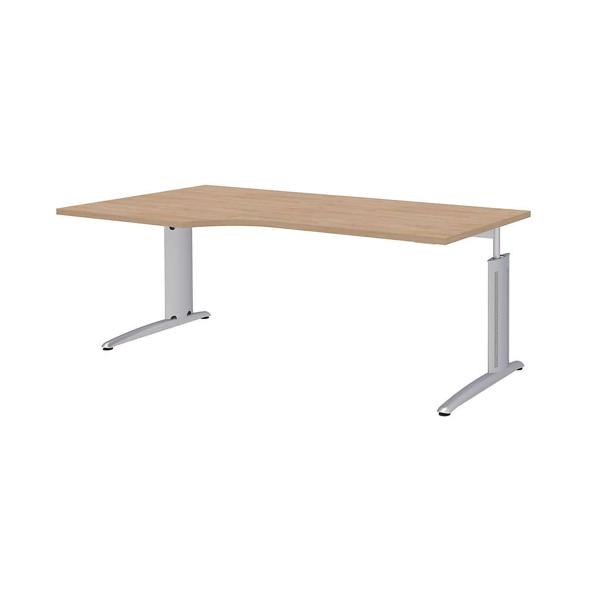 Hoekbureautafel BARI, 90°, vorm A, hoek links, C-poot, B 2000 x D 800 mm, eikenpatroon
