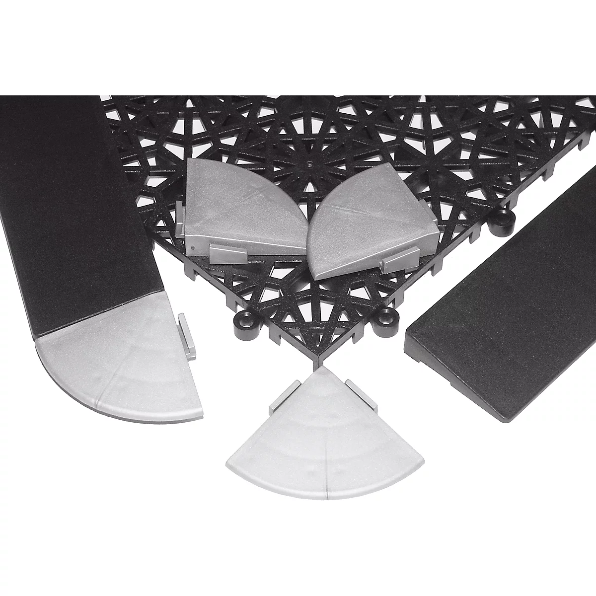 Hoeken voor vloerrooster Yoga Rost®, zilver, 4 stuks