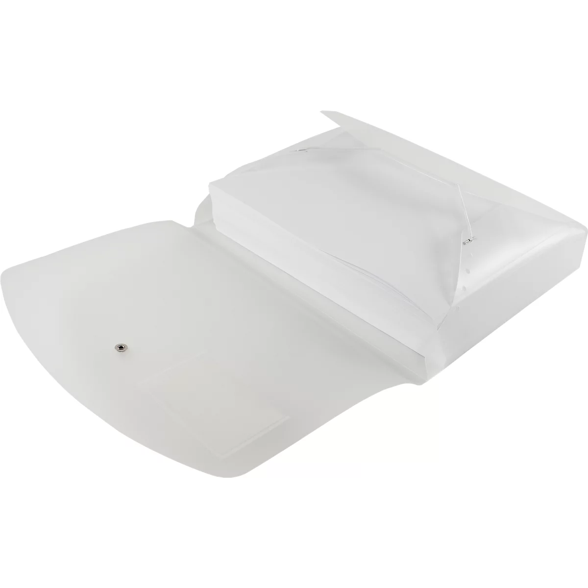 Hoekmappen FolderSys JUMBO, A4, B 240 x H 320 mm, 3 binnenflappen &amp; elastische sluiting, polypropyleen, dikte 0,42 mm, transparant, 10 st.