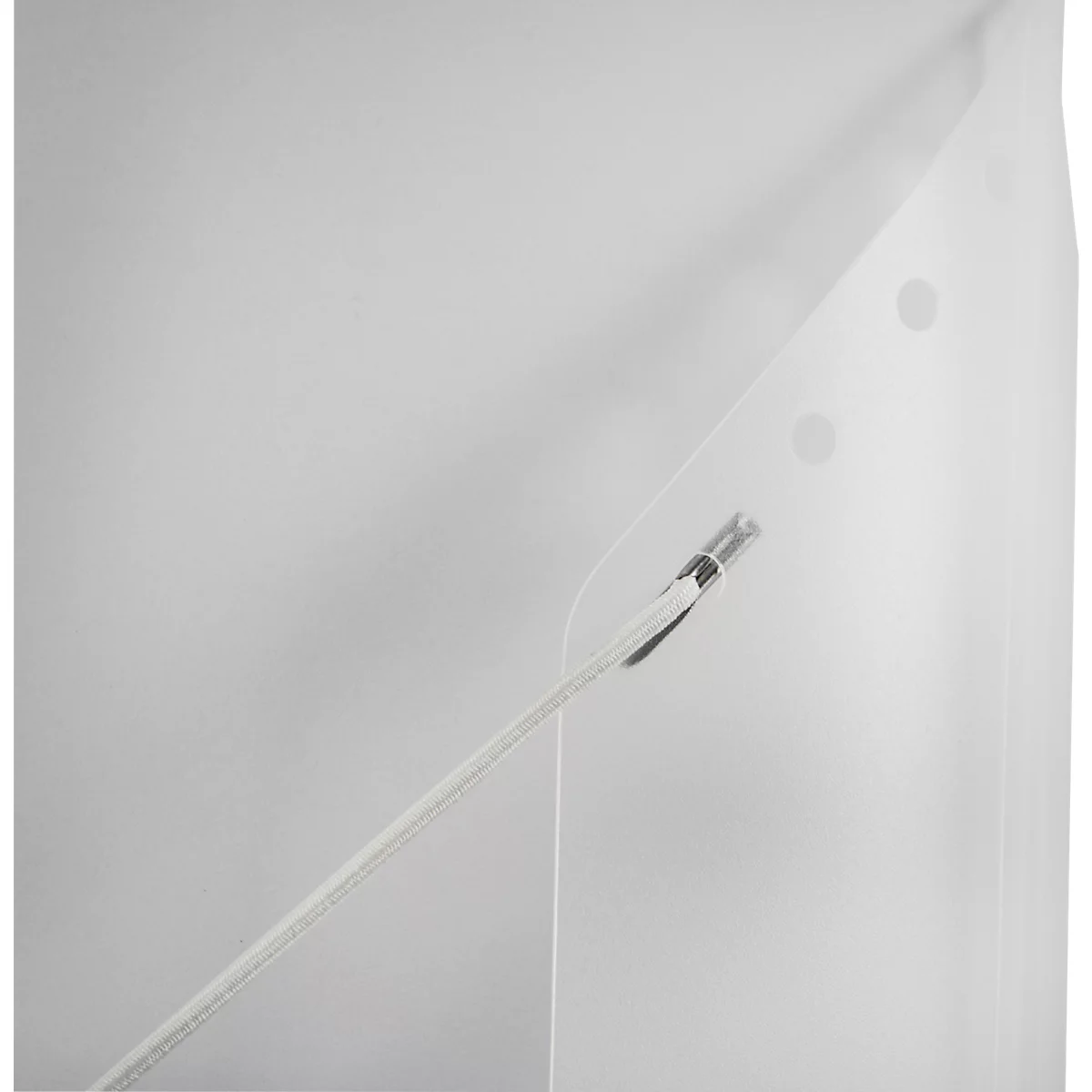 Hoekmappen FolderSys JUMBO, A4, B 240 x H 320 mm, 3 binnenflappen &amp; elastische sluiting, polypropyleen, dikte 0,42 mm, transparant, 10 st.