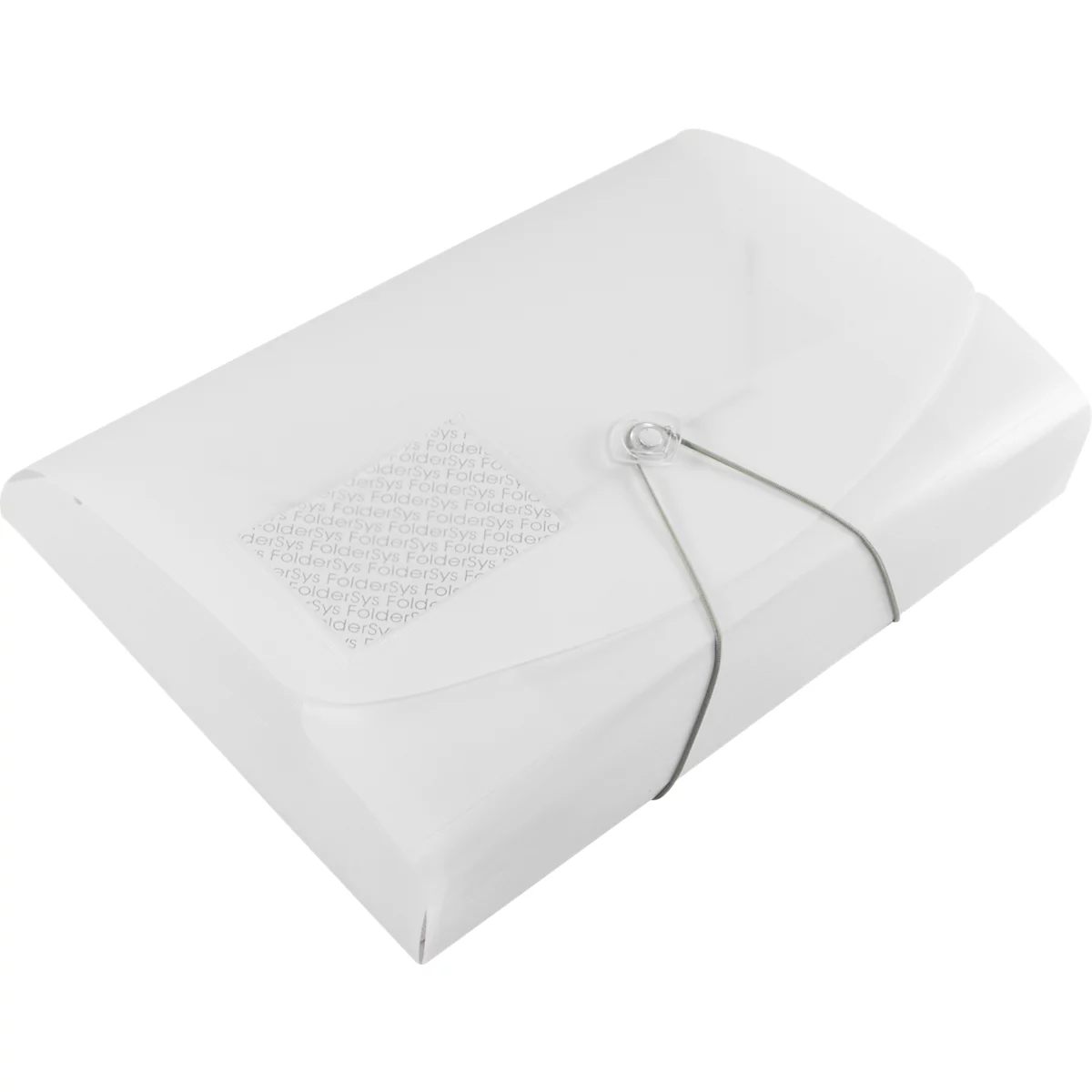 Hoekmappen FolderSys JUMBO, A4, B 240 x H 320 mm, 3 binnenflappen &amp; elastische sluiting, polypropyleen, dikte 0,42 mm, wit, 10 st.