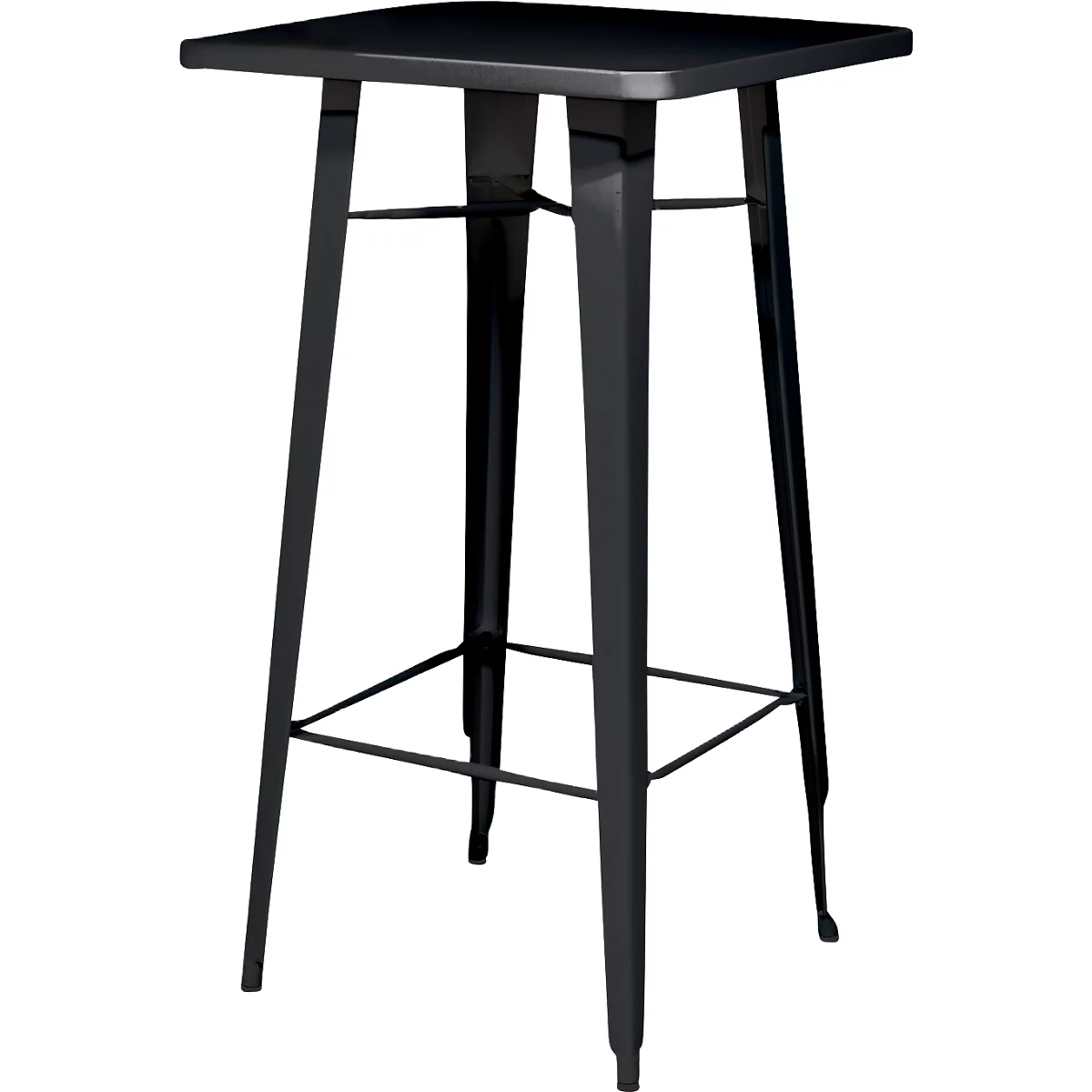 Hoher Outdoor-Tisch meet® by Paperflow URBAN, quadratisch, B 600 x H 1080 mm, Stahl verzinkt, schwarz-schwarz
