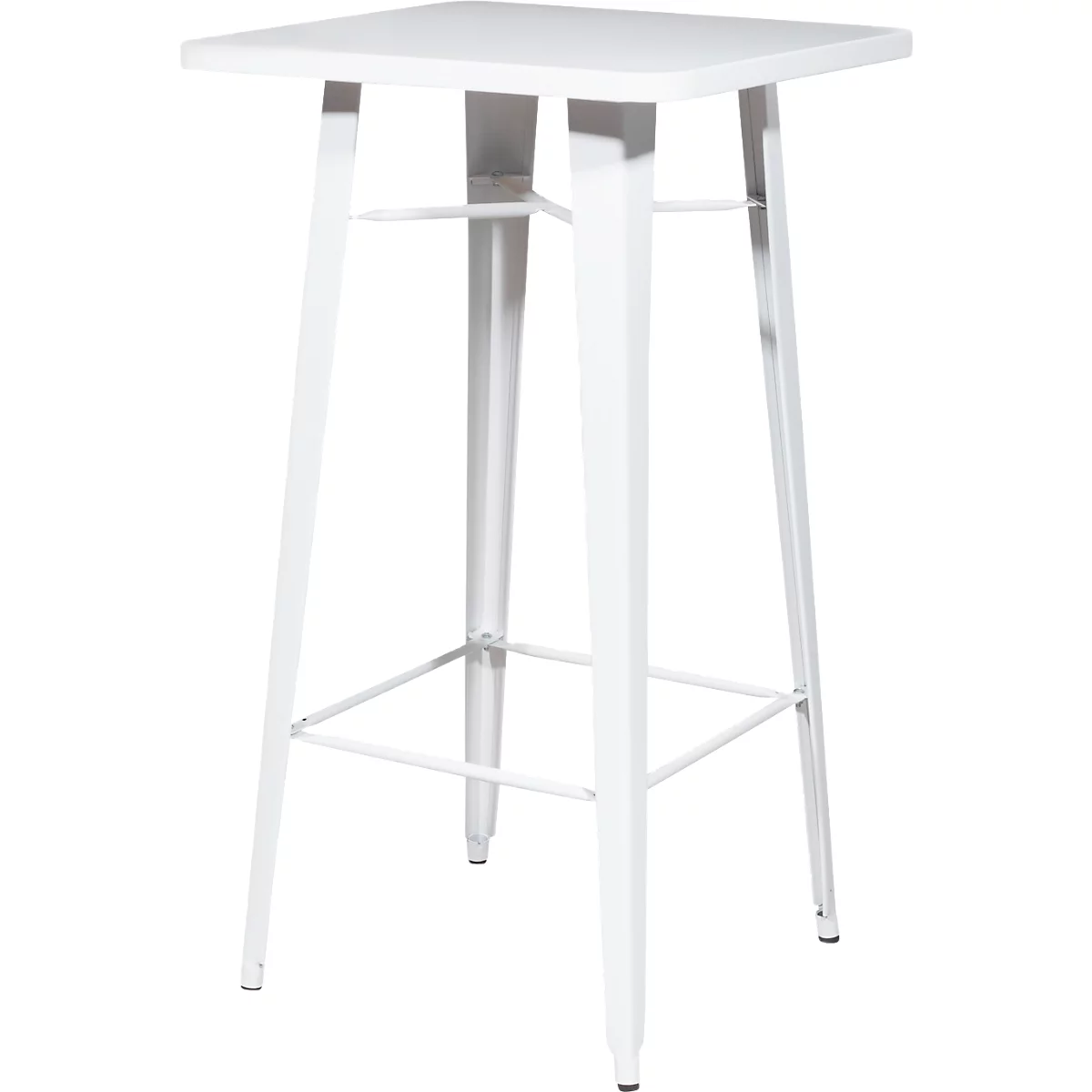 Hoher Outdoor-Tisch meet® by Paperflow URBAN, quadratisch, B 600 x H 1080 mm, Stahl verzinkt, weiß-weiß
