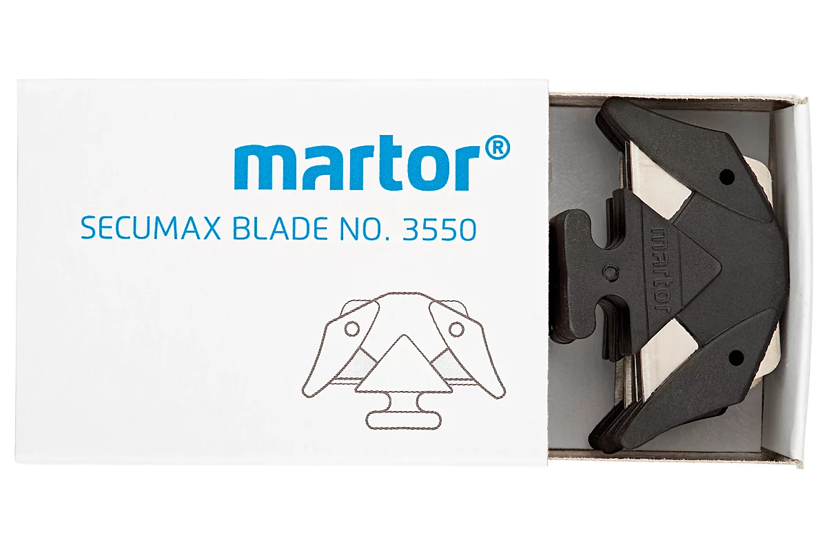 Hoja MARTOR SECUMAX 3550, 10 piezas, L 38,9 x A 25,8 mm, acero, Espesor del material 0,3 mm