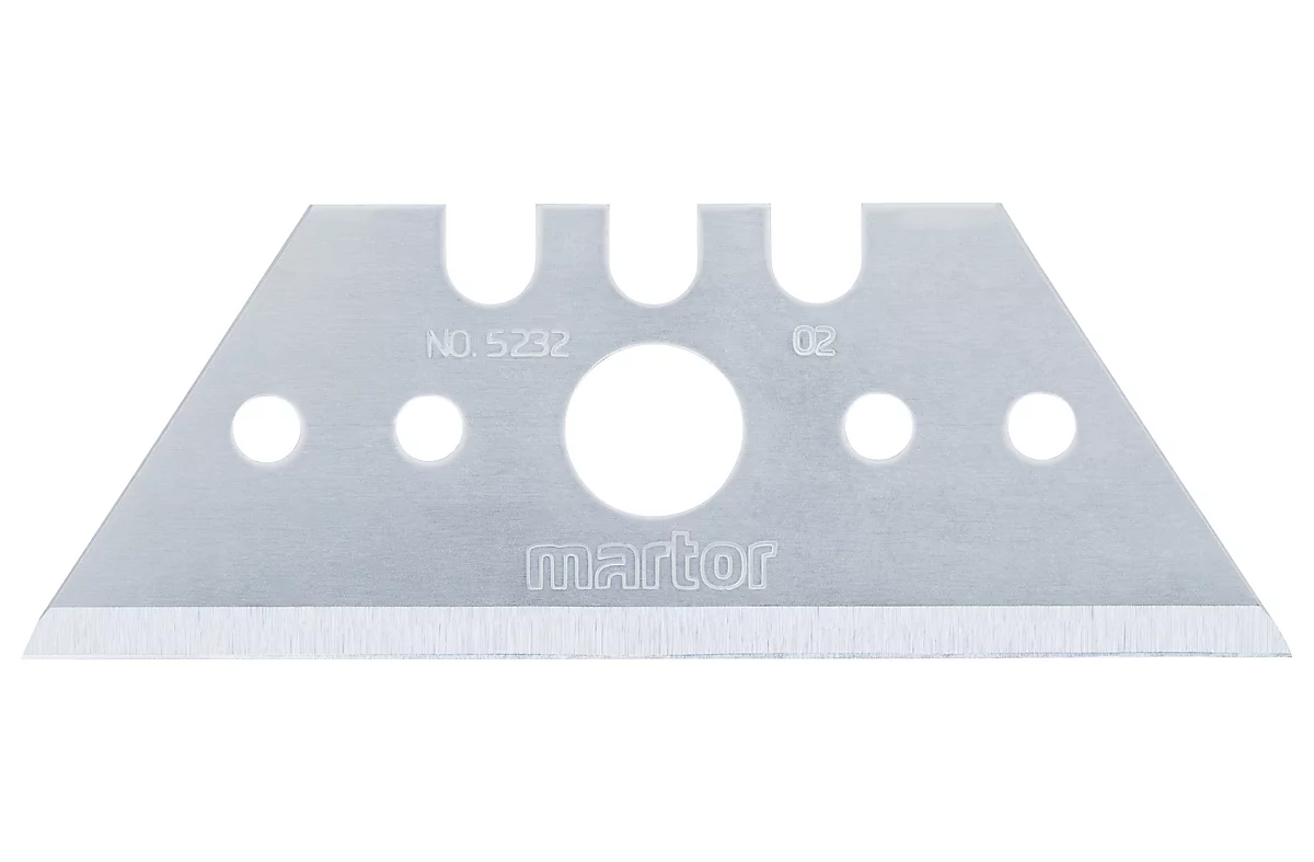 Hoja trapezoidal MARTOR 5232, 10 piezas, L 53 x A 19 mm, acero, espesor del material 0,63 mm