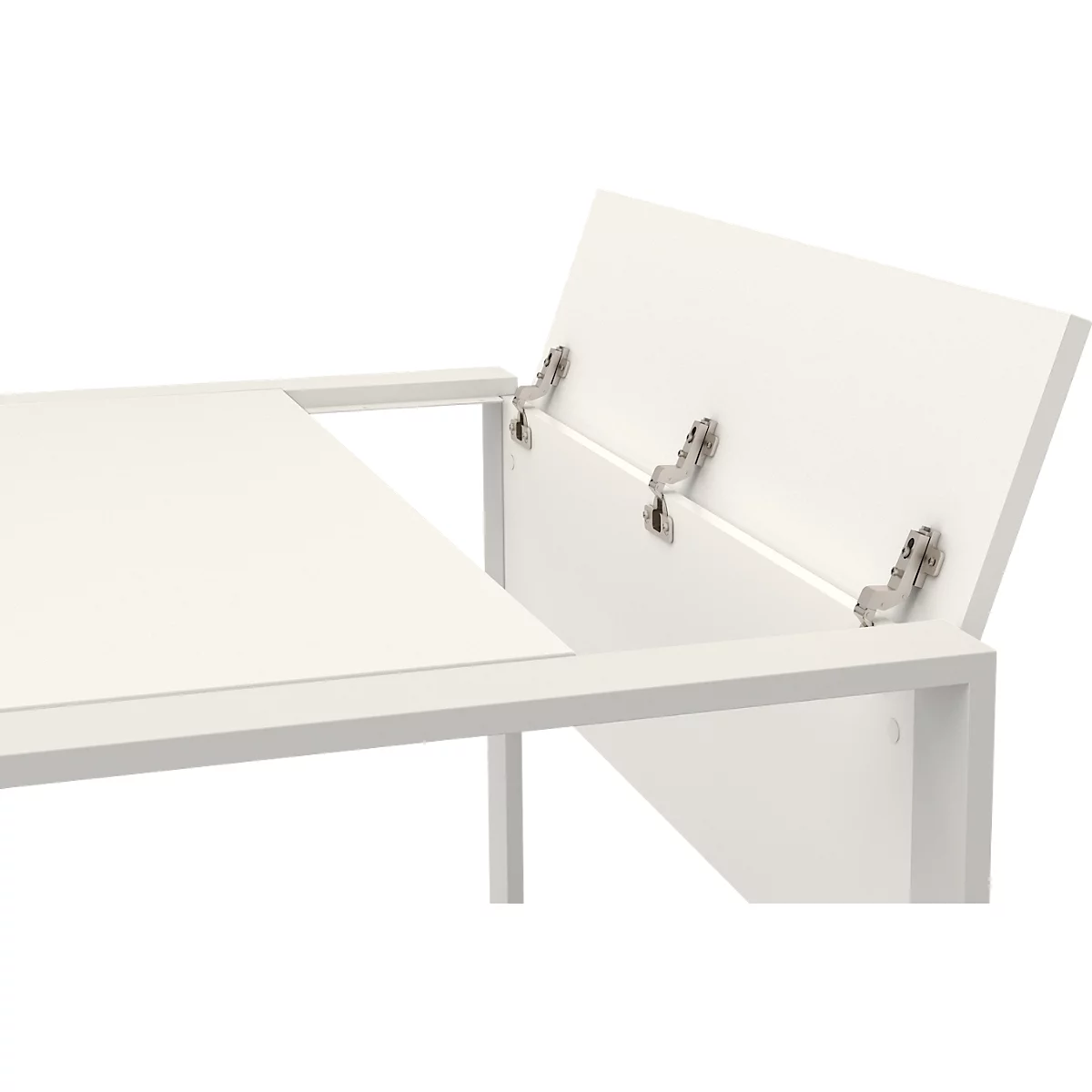 Home Office Schreibtisch TEMPIO, Rechteck, Kufen, B 1500 x T 800 x H 740 mm, weiß + Kabelführungsbügel