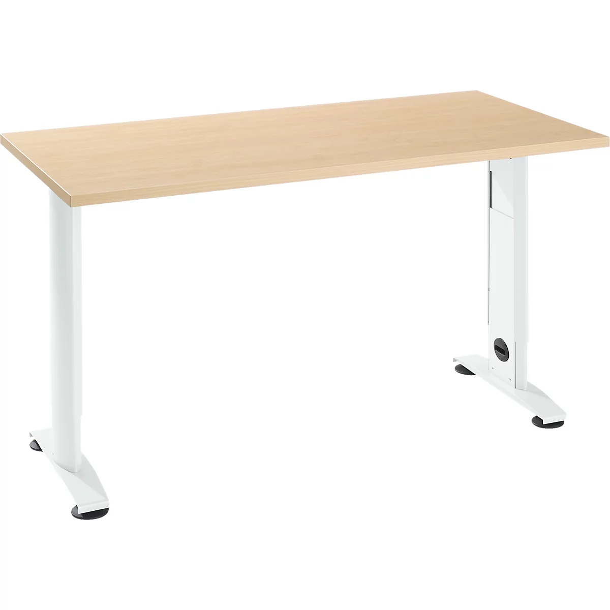 Home Office tafel Login, C-poot, B 1300 x D 650 mm, ahorn/ verkeerswit