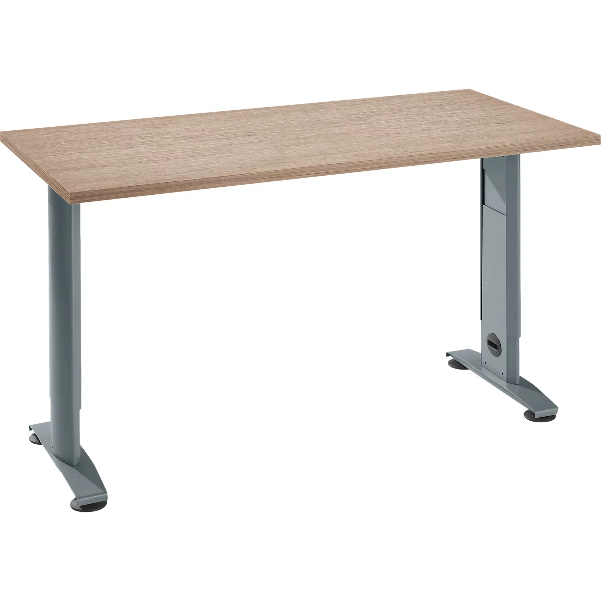 Home Office tafel Login, C-poot, B 1300 x D 650 mm, eiken/basaltgrijs