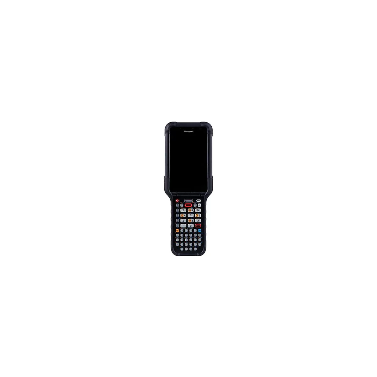 Appareil portatif Honeywell noir avec clavier, écran et logo.