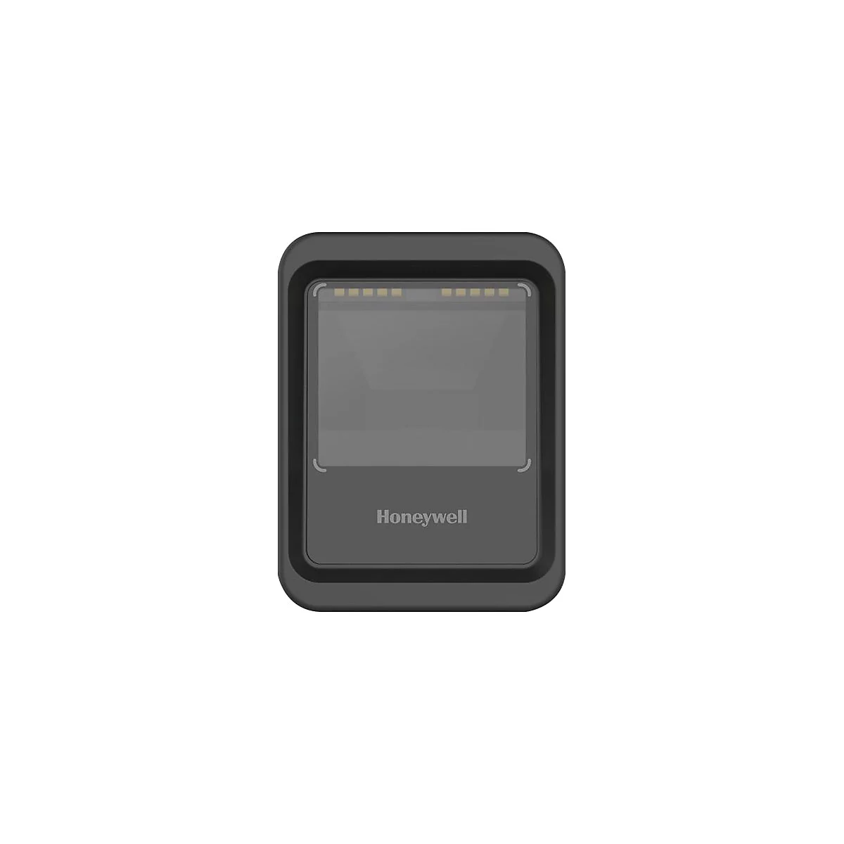 Ein schwarzes Honeywell-Barcode-Lesegerät vor weißem Hintergrund. Der Name ist unten sichtbar.