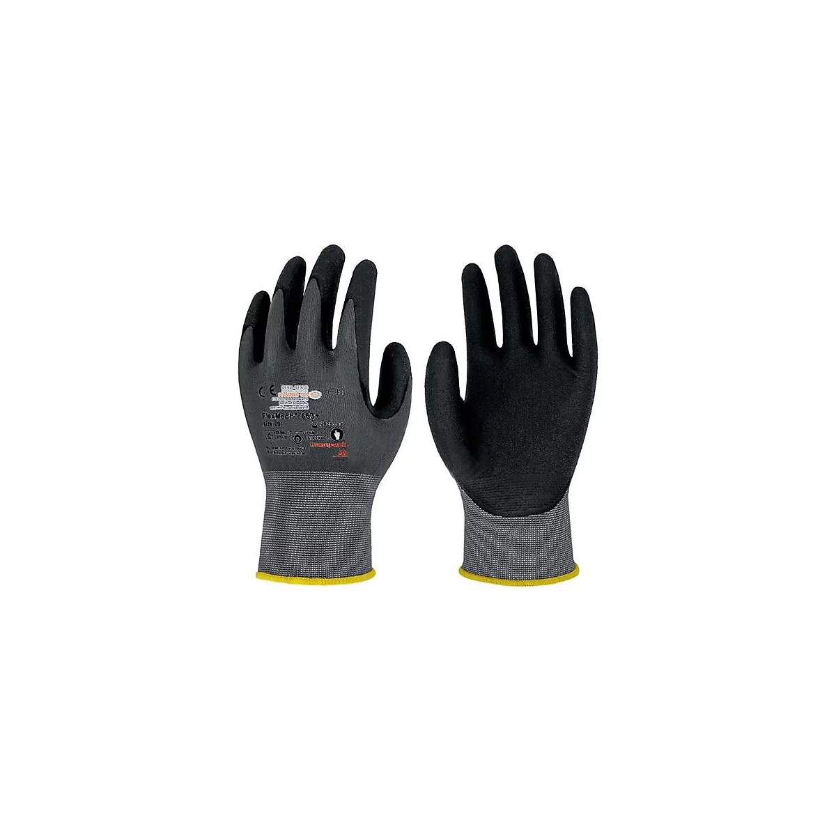 HONEYWELL Handschuhe FlexMech 663+, Gr.9, grau/schwarz, EN420, EN388, EN407, Nitrilschaum, PSA II, touchscreenfähig