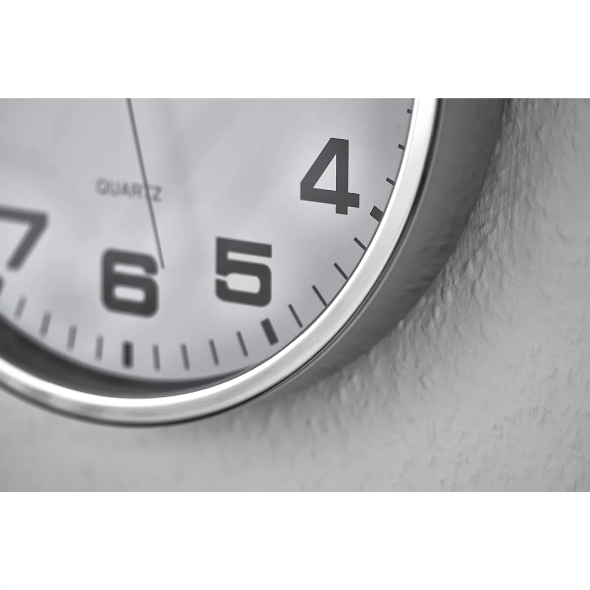 Horloge murale à quartz, Ø 300 mm, en acier inoxydable