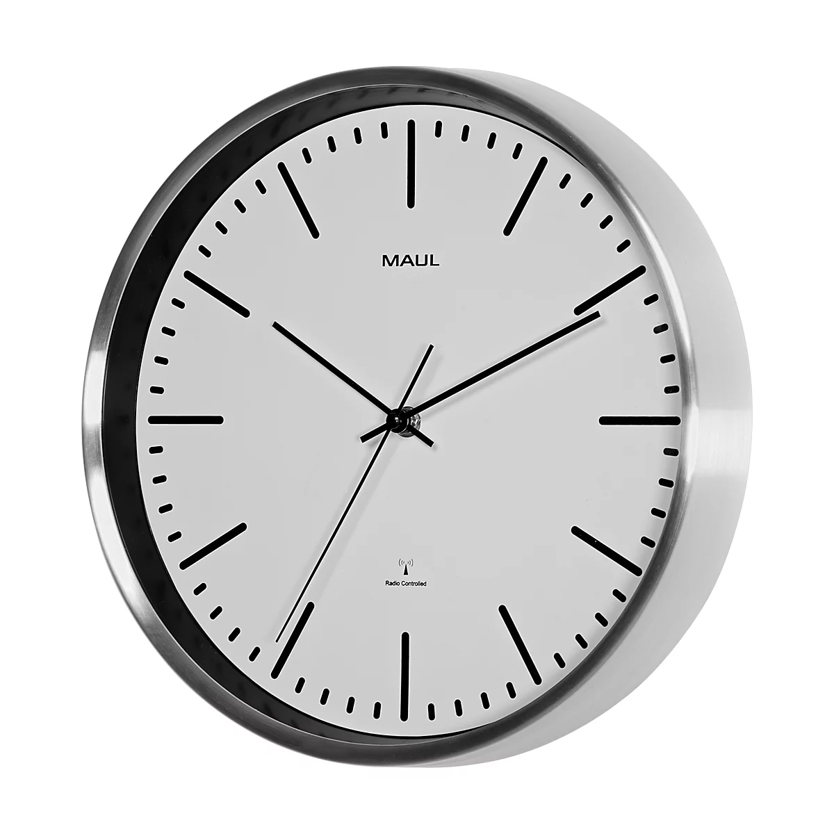 Horloge murale MAULfly MAUL, diamètre 30 cm, Horloge radio-pilotée, blanc