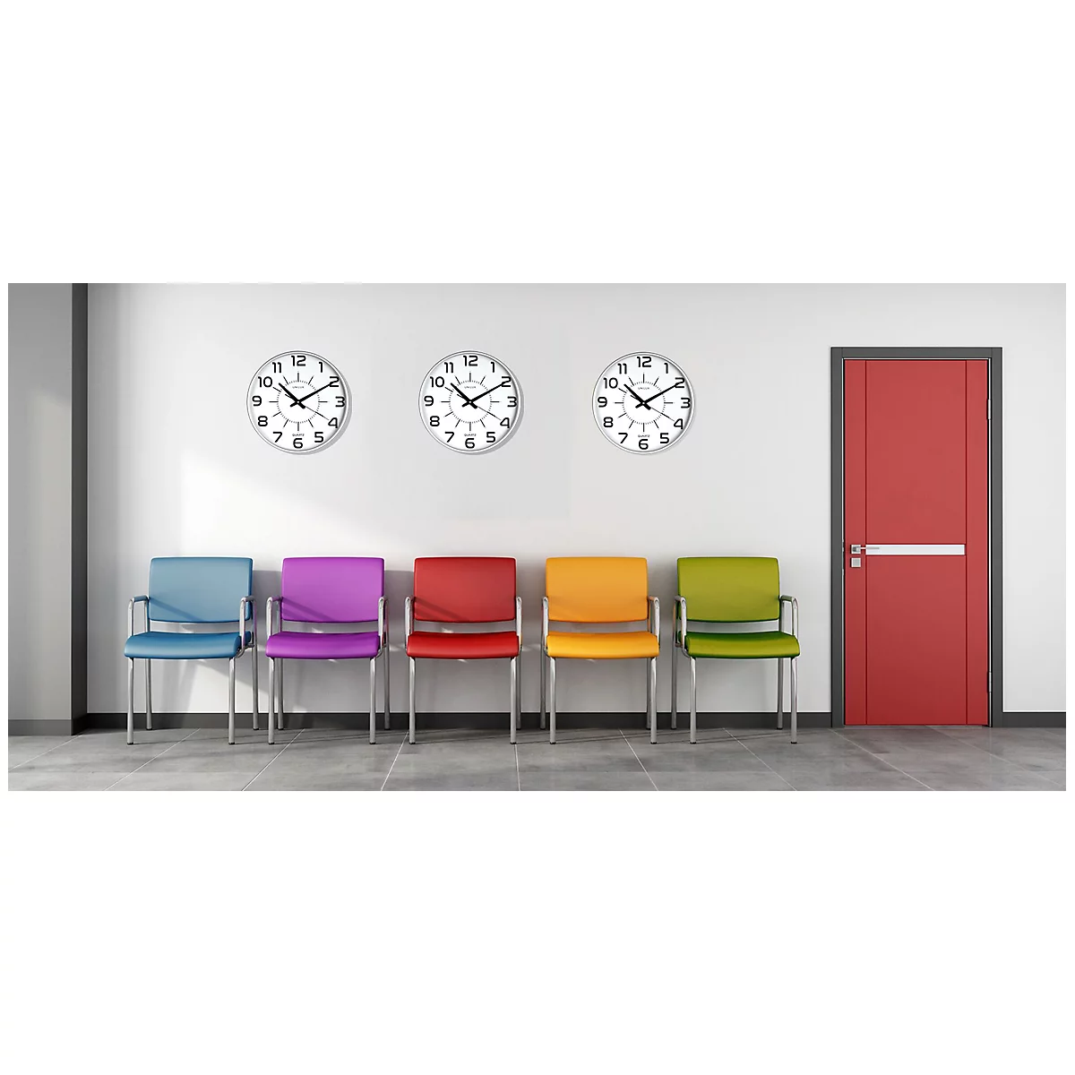 Horloge murale UNILUX Maxi Pop, quartz, Ø 37,5 cm, aiguilles silencieuses, gris métal