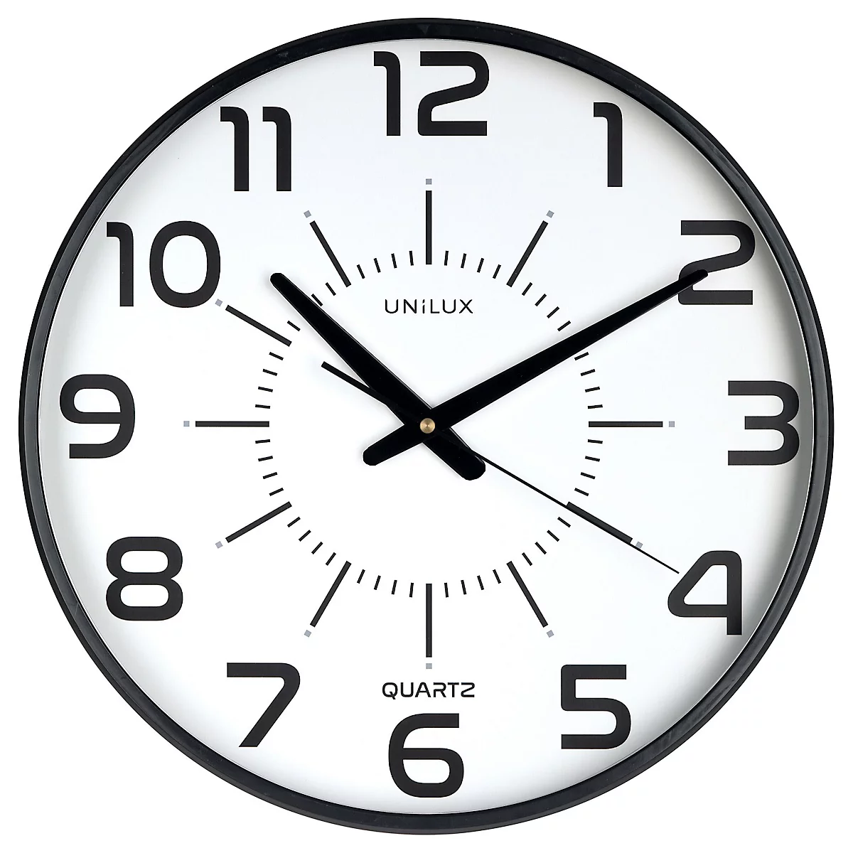 Horloge murale UNILUX Maxi Pop, quartz, Ø 37,5 cm, aiguilles silencieuses, noir