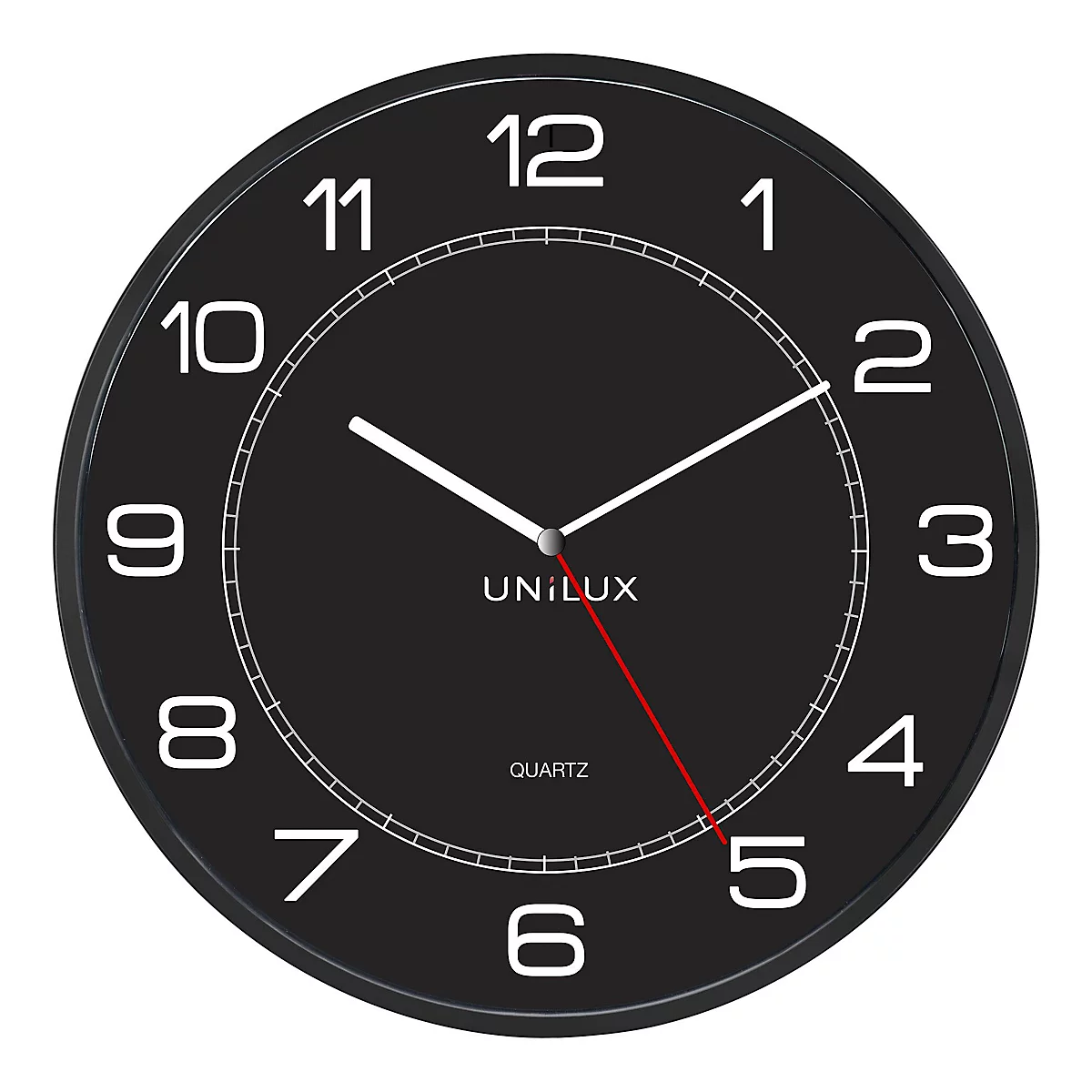 Horloge murale UNILUX Mega, quartz, Ø 57,5 cm, noir