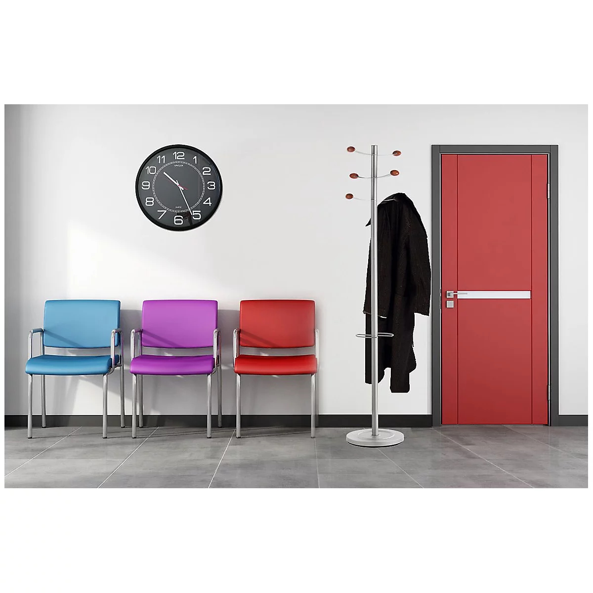 Horloge murale UNILUX Mega, quartz, Ø 57,5 cm, noir
