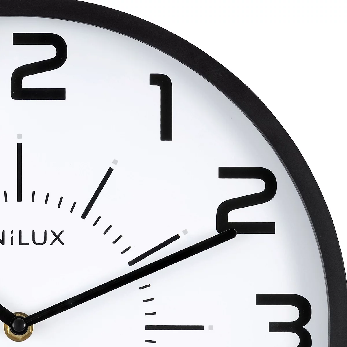 Horloge murale UNILUX Pop avec mouvement à quartz silencieux, Ø 30 cm, cadre en plastique ABS, noir