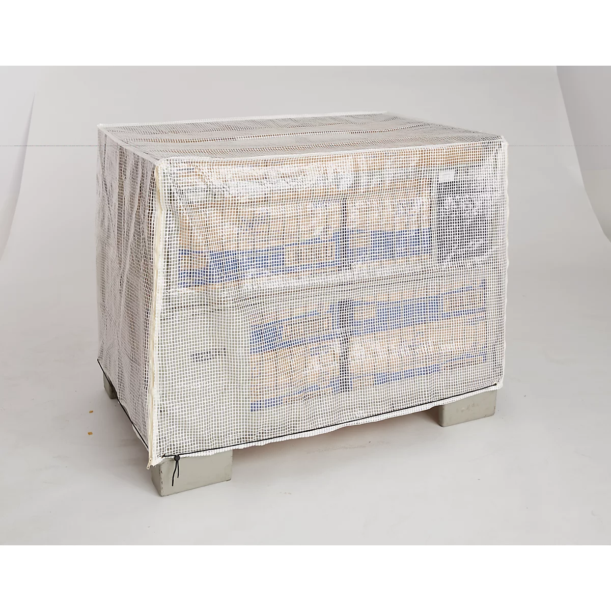 Housse imperméable pour caisse-palette métallique, 2 fermetures éclair, transparent