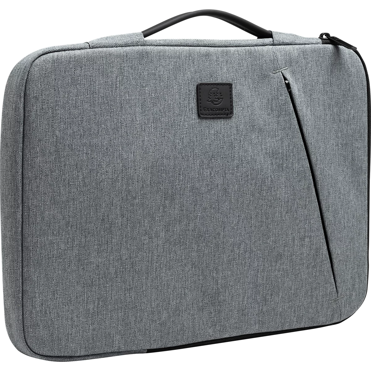 Housse pour ordinateur portable Exacompta Business, pour ordinateurs portables 15-16'', rembourrée, poignée &amp; poche zippée, L 410 x P 25 x H 310 mm, polyester post-consommation, gris