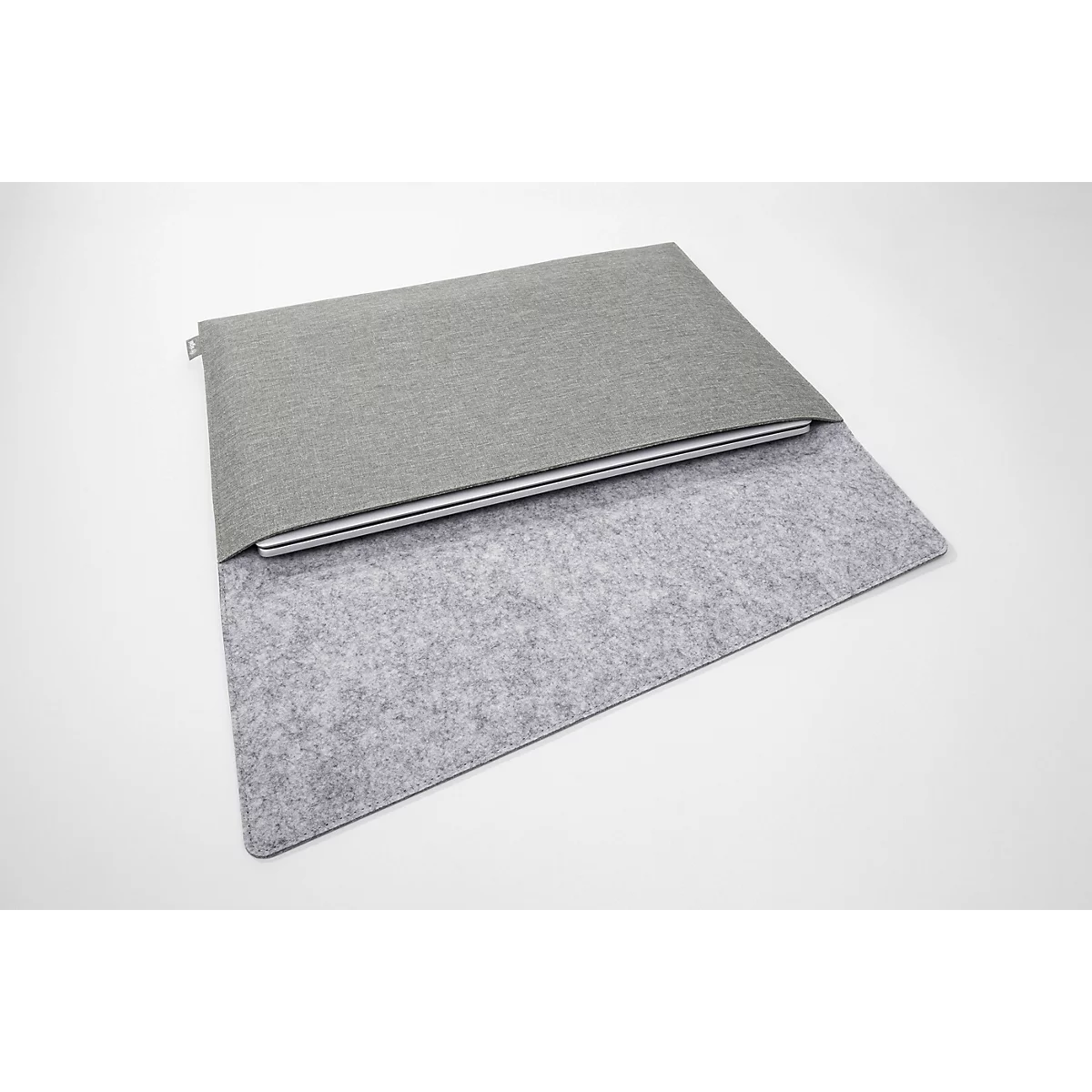Housse Sigel pour ordinateur portable, taille M, pour 1 ordinateur portable jusqu'à 15,6″, RPET/feutre synthétique, gris clair