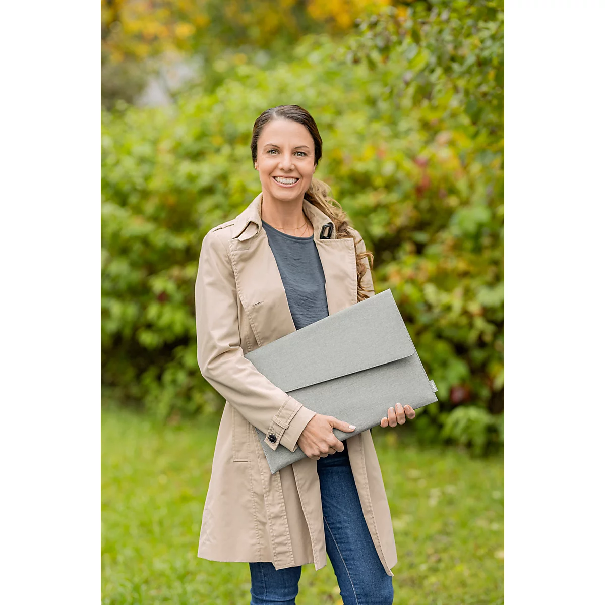 Housse Sigel pour ordinateur portable, taille M, pour 1 ordinateur portable jusqu'à 15,6″, RPET/feutre synthétique, gris clair