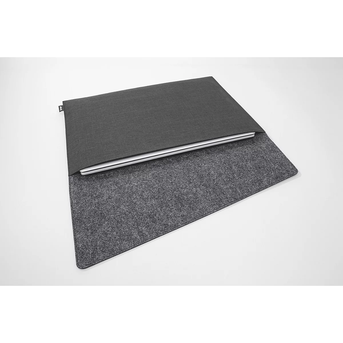 Housse Sigel pour ordinateur portable, taille M, pour 1 ordinateur portable jusqu'à 15,6″, RPET/feutre synthétique, gris foncé