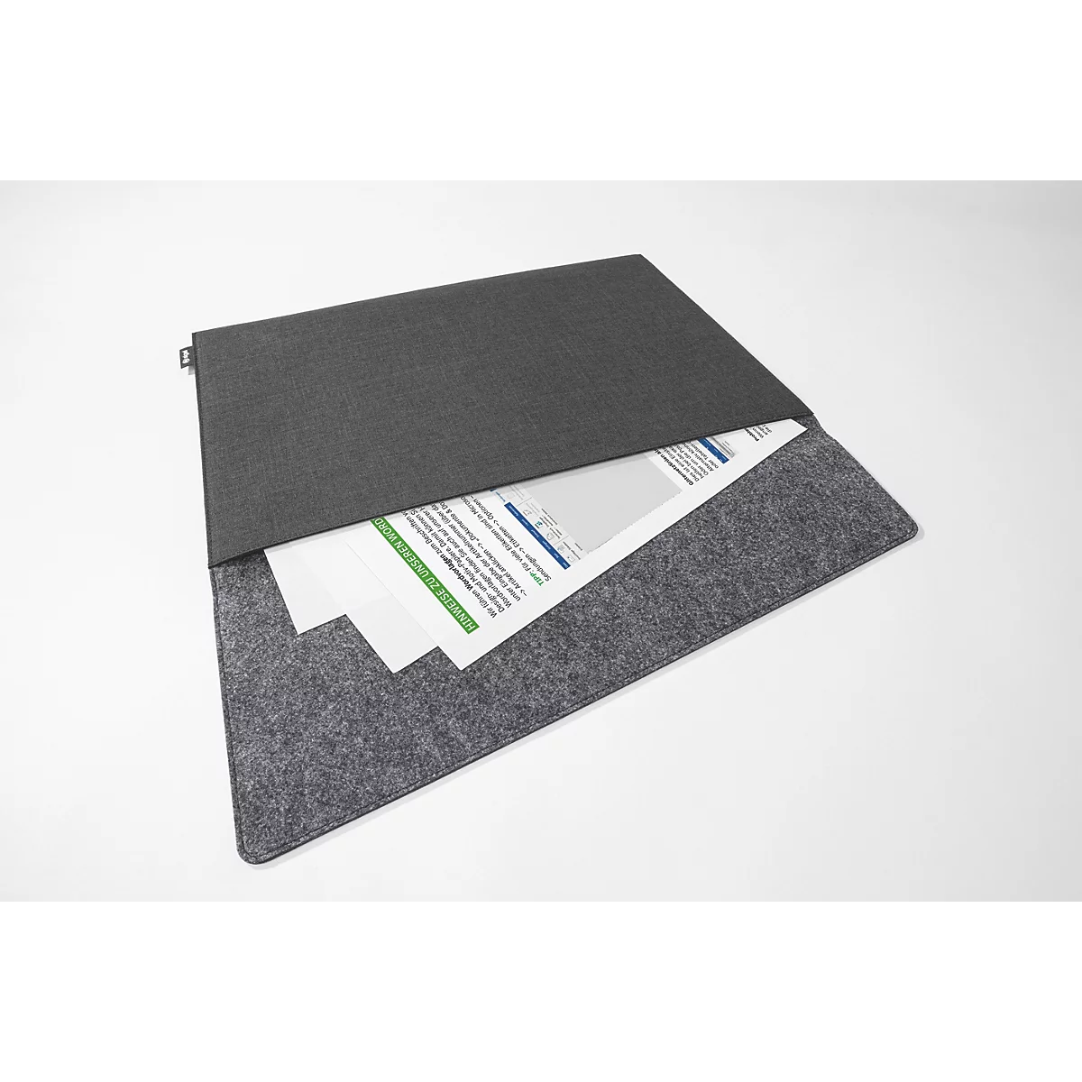 Housse Sigel pour ordinateur portable, taille M, pour 1 ordinateur portable jusqu'à 15,6″, RPET/feutre synthétique, gris foncé