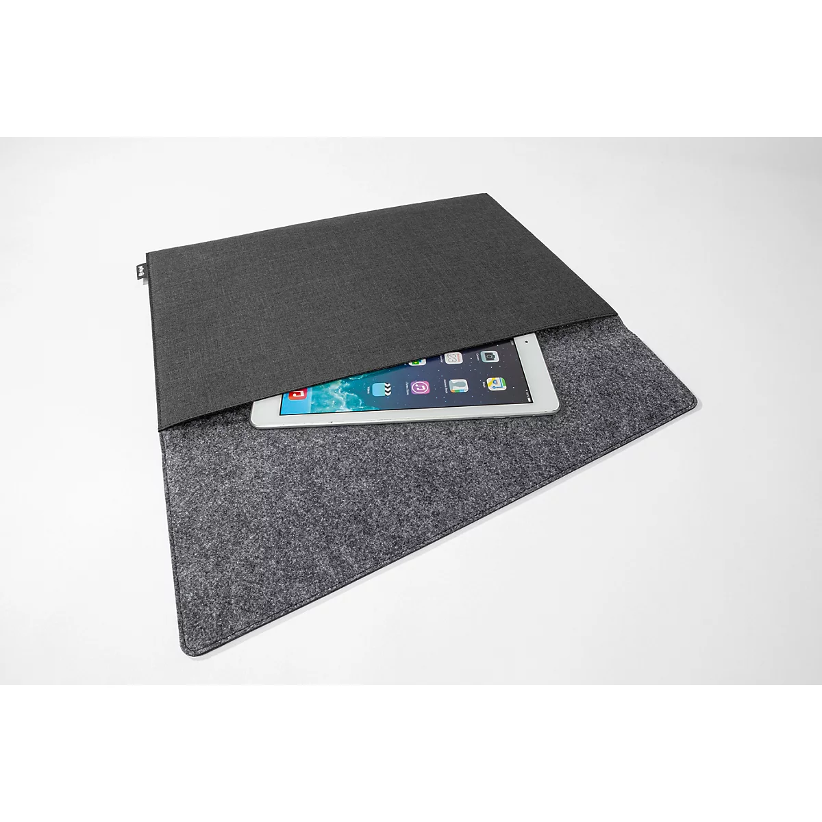Housse Sigel pour ordinateur portable, taille M, pour 1 ordinateur portable jusqu'à 15,6″, RPET/feutre synthétique, gris foncé