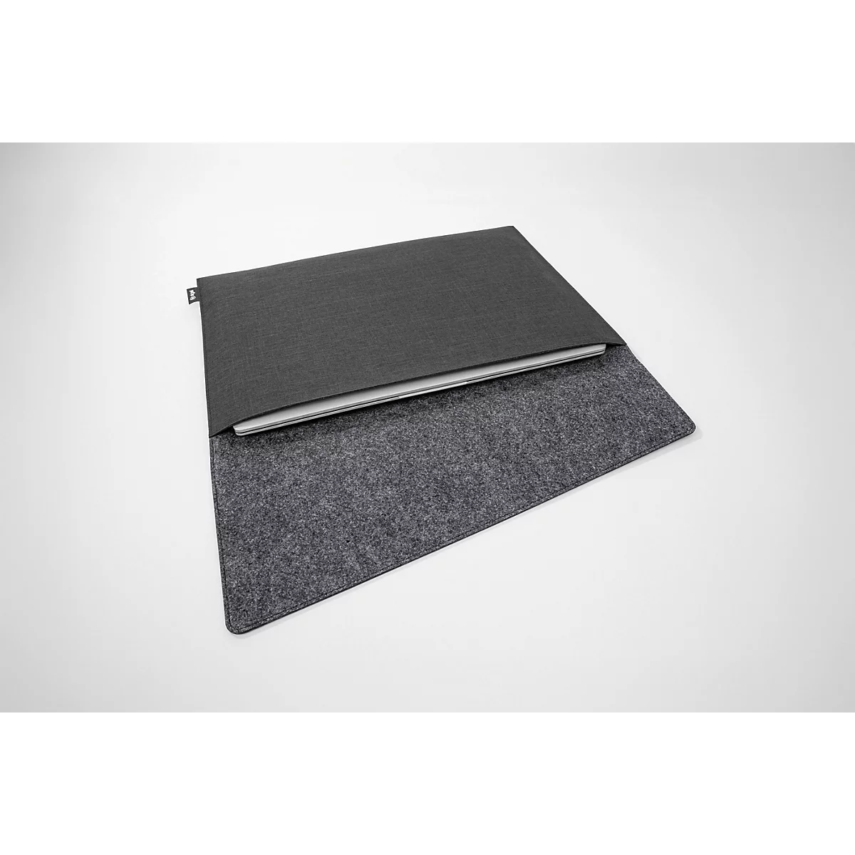 Housse Sigel pour ordinateur portable, taille S, pour 1 ordinateur portable jusqu'à 14″, RPET/feutre synthétique, gris foncé