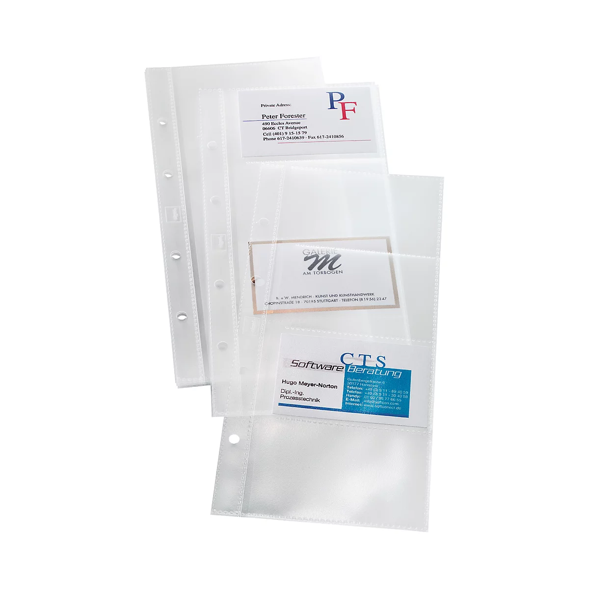 Housses pour classeurs à anneaux pour cartes de visite, 10 p.