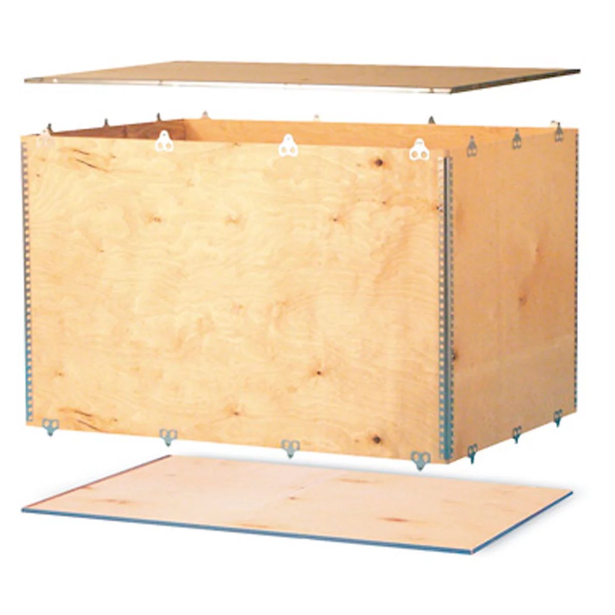 Houten vouwkist, ½ Euronorm afmeting, 6 mm berken multiplex, L 780 x B 580 x H 587 mm