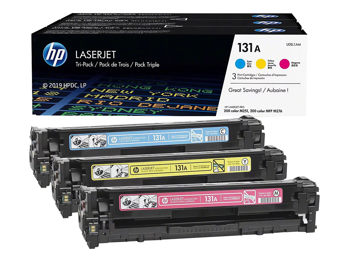 HP 131A - 3er-Pack - Gelb, Cyan, Magenta - original - LaserJet - Tonerpatrone (U0SL1AM)