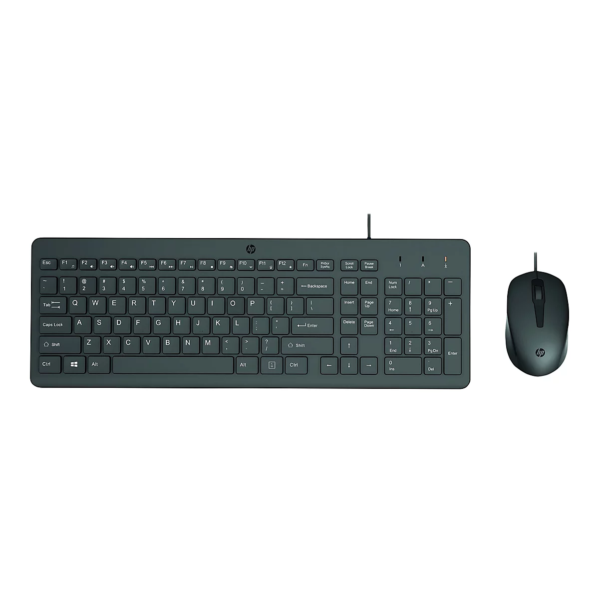 HP 150 - Tastatur-und-Maus-Set - USB - Deutsch - Schwarz - für HP 21, 27; Laptop 14, 15, 15s; Pavilion Laptop 15