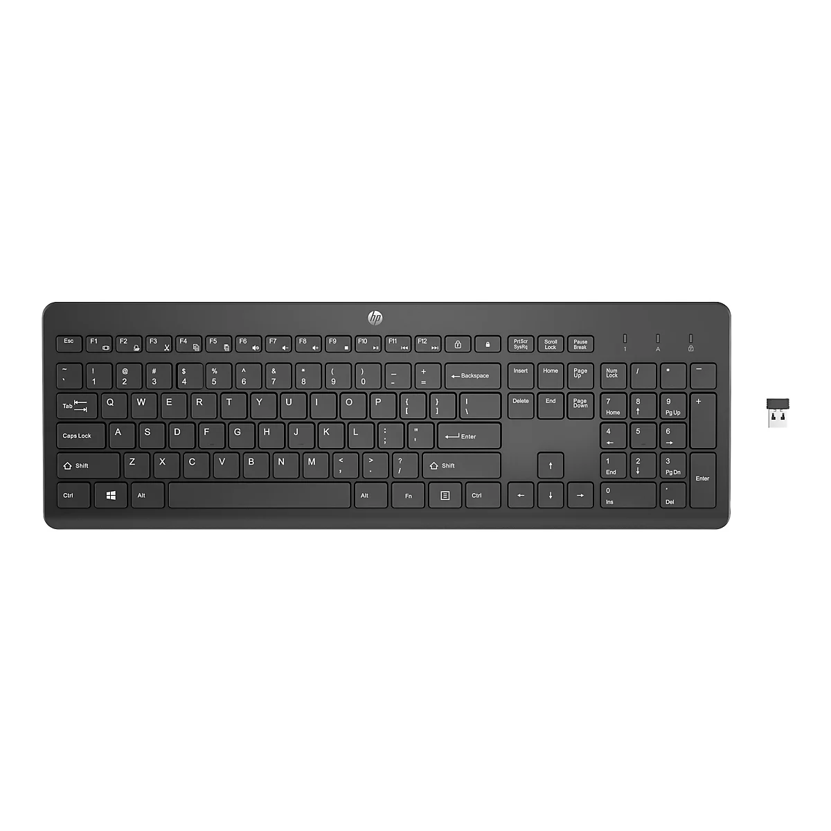 HP 230 - Tastatur - kabellos - 2.4 GHz - Deutsch - Schwarz