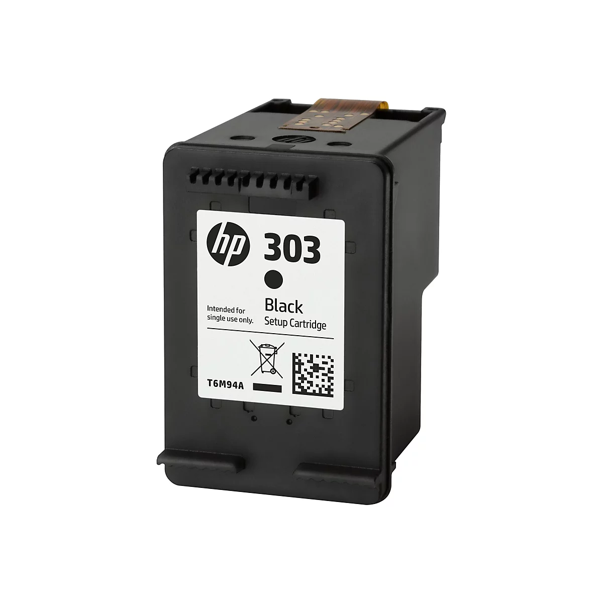 Schwarze HP 303 Tintenpatrone. Aufschrift: "Black Setup Cartridge".