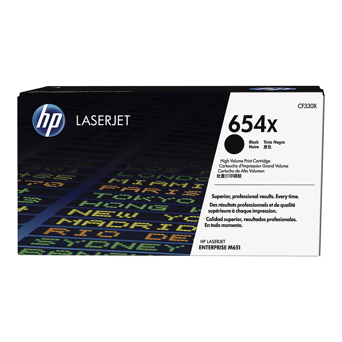 HP 654X - Hohe Ergiebigkeit - Schwarz - original - LaserJet - Tonerpatrone (CF330X)