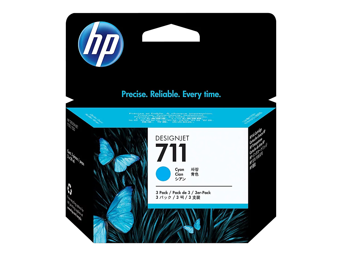 HP 711 - 3er-Pack - Cyan - original - DesignJet - Tintenpatrone