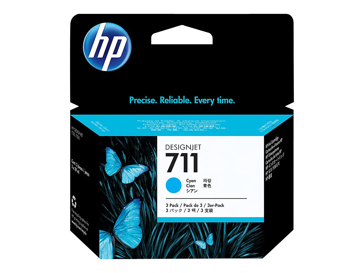 HP 711 - 3er-Pack - Cyan - original - DesignJet - Tintenpatrone