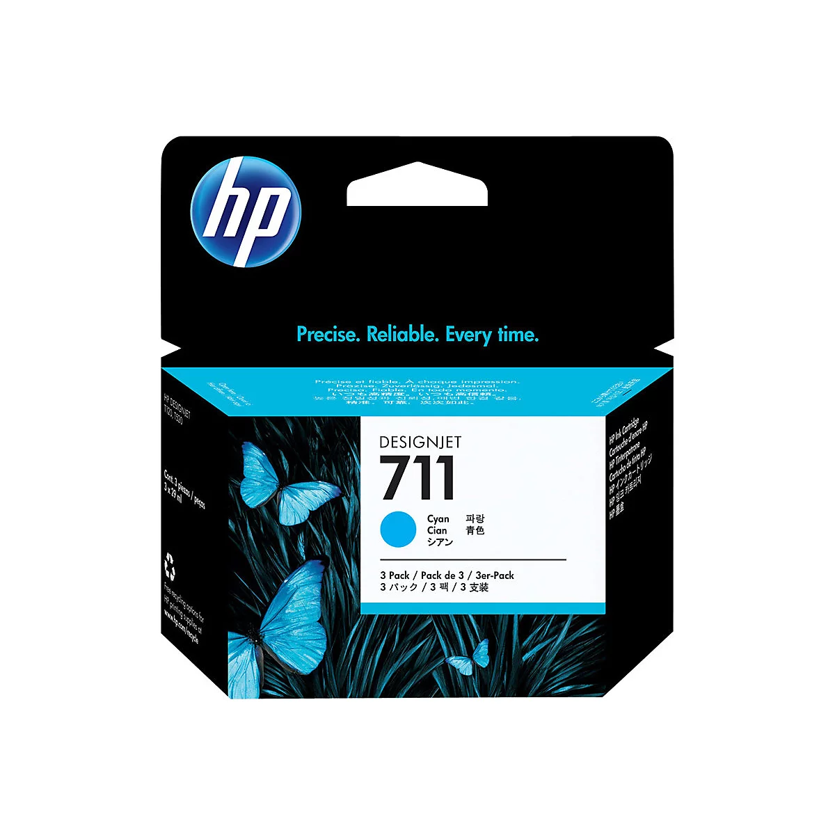 HP 711 - 3er-Pack - Cyan - original - DesignJet - Tintenpatrone