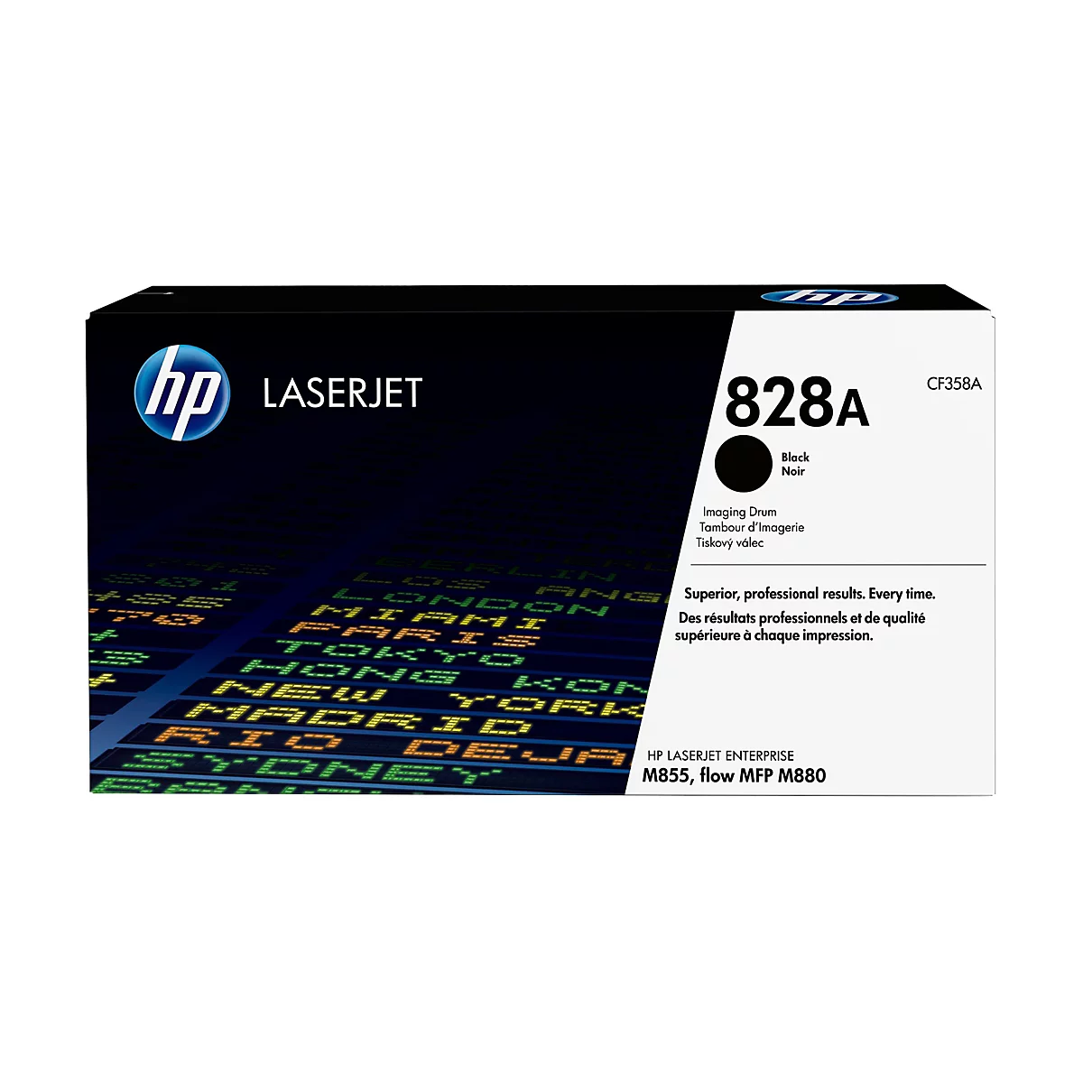 Schwarz-Toner-Kartusche für HP LaserJet-Drucker. Auf der Verpackung befinden sich Angaben zur Modellnummer und Informationen zum Toner.