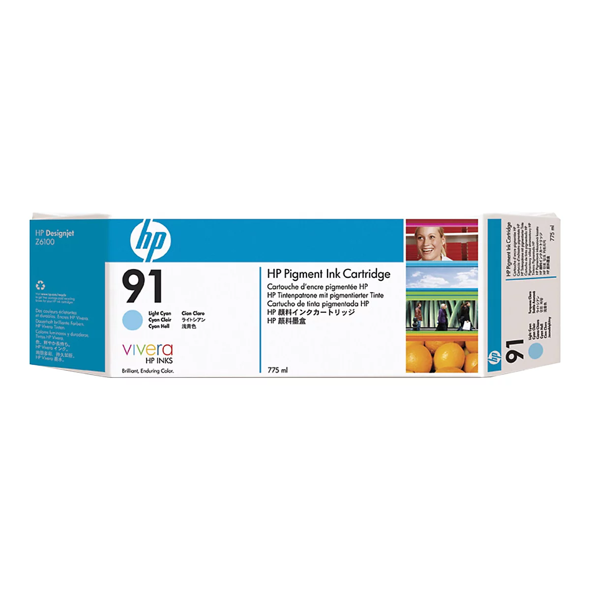 HP 91 - hell Cyan - original - DesignJet - Tintenpatrone
