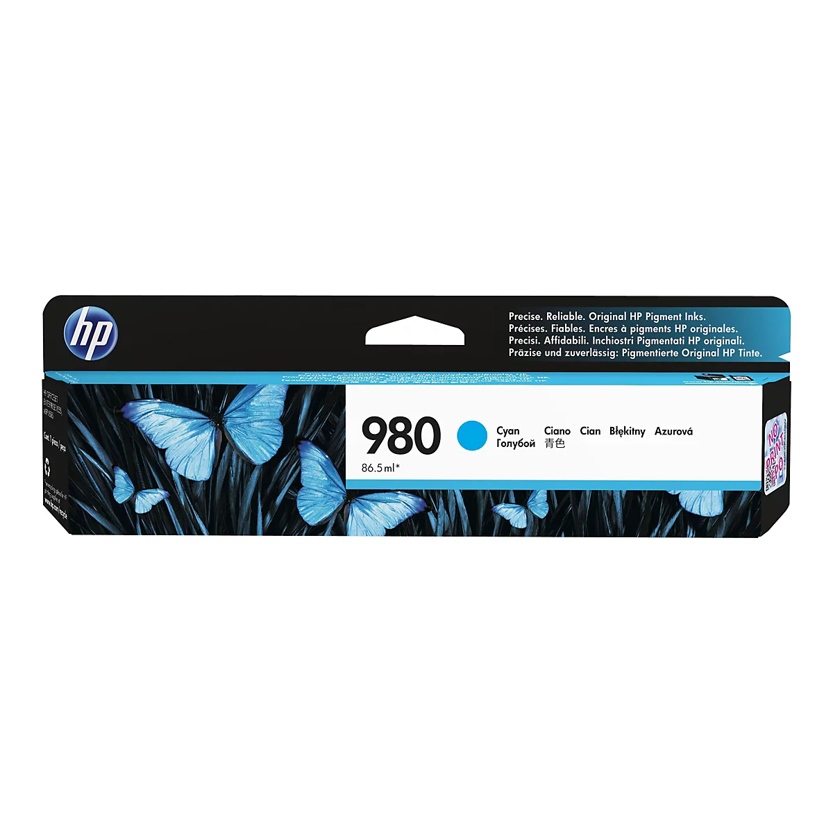 HP 980 - 86.5 ml - Cyan - original - Tintenpatrone - für Officejet Enterprise Color MFP X585; Officejet Enterprise Color Flow MFP X585