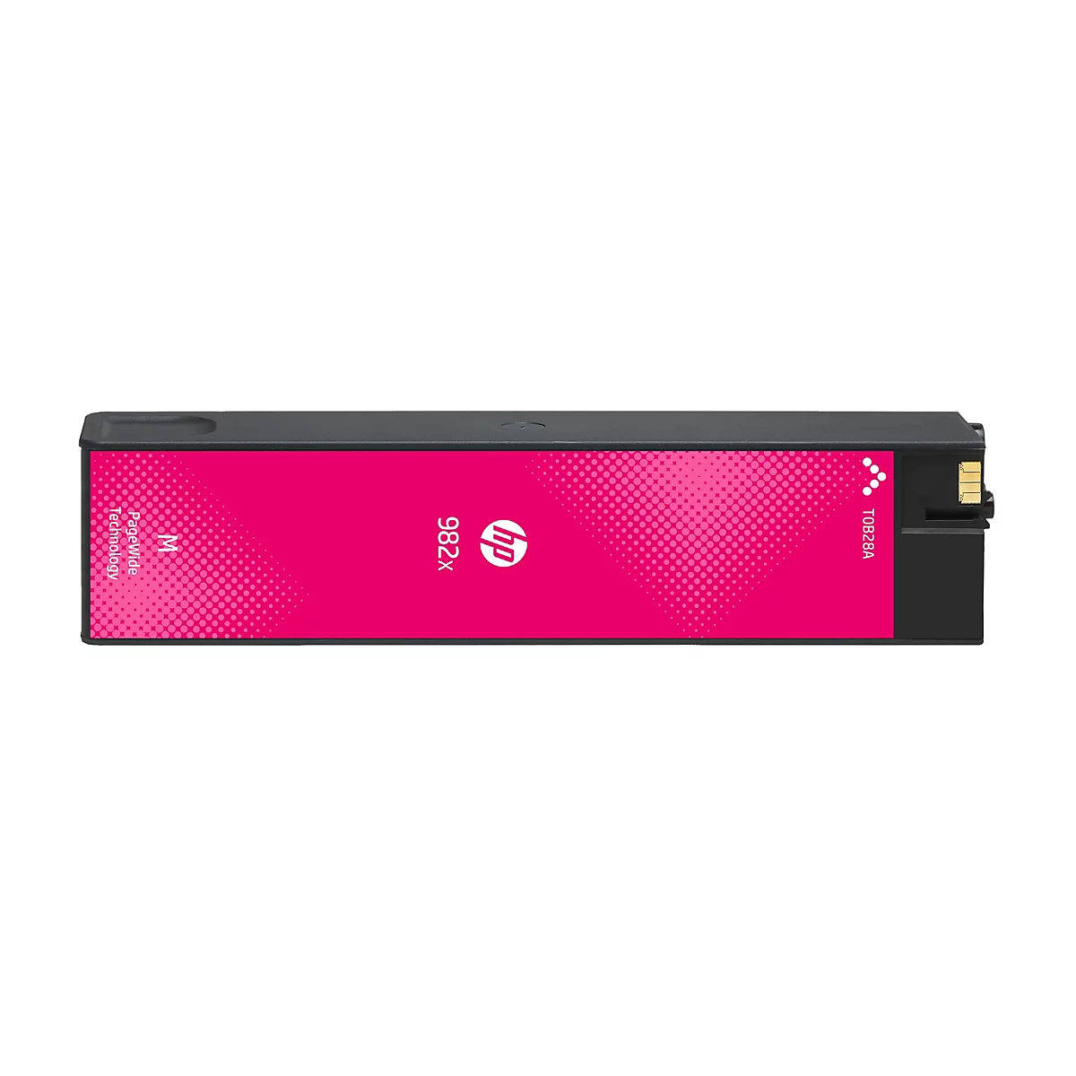 Tintenpatrone HP 982X, pinkfarben. Aufgedruckt: HP Logo, 982X, PageWide Technology, T0B28A.