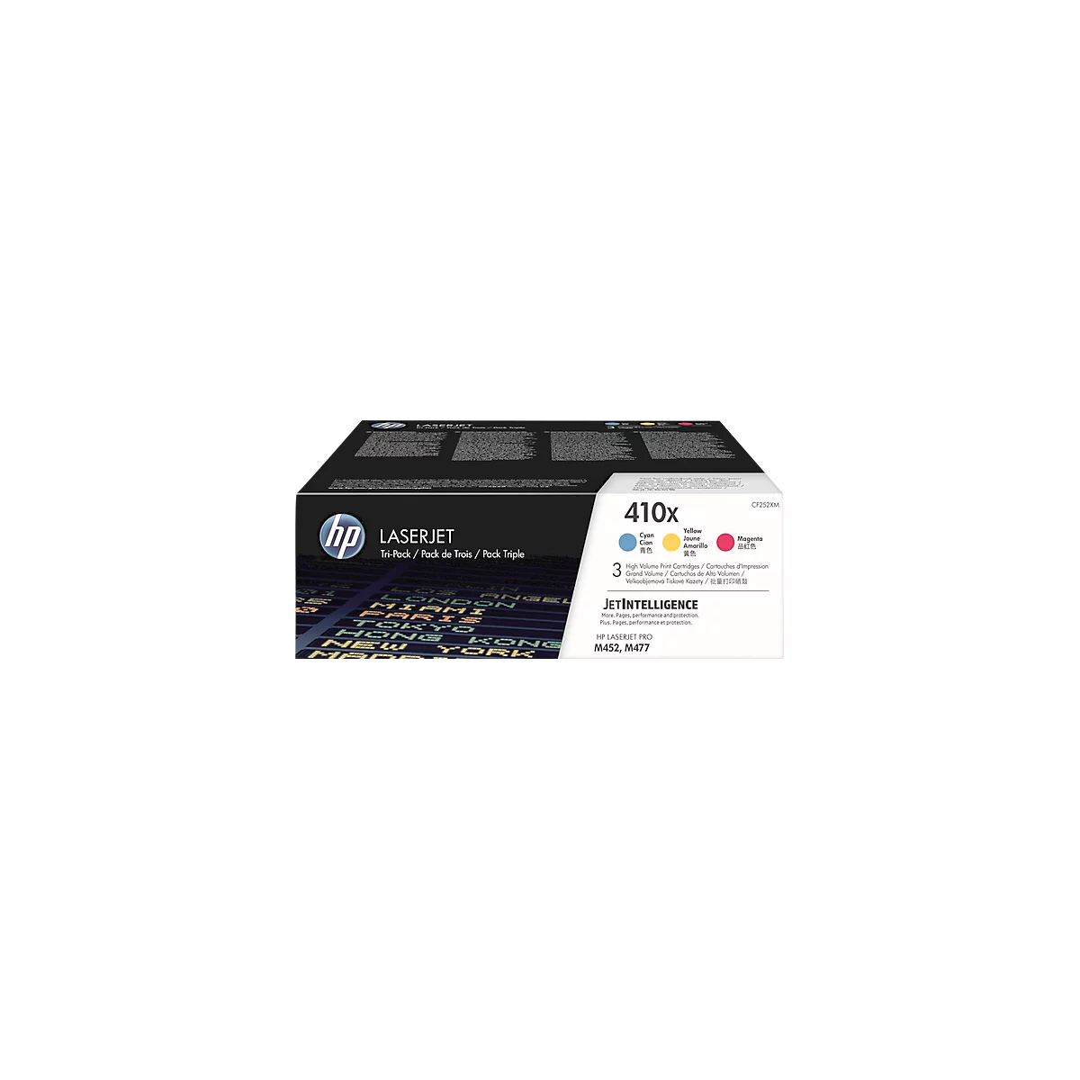 HP Color LaserJet 410X (CF252XM) Toner, cyan+ magenta + gelb SET, original