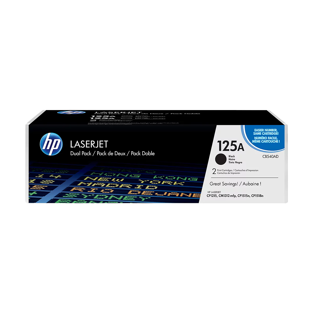 HP Color LaserJet CB540AD printcassette zwart, 2 stuks
